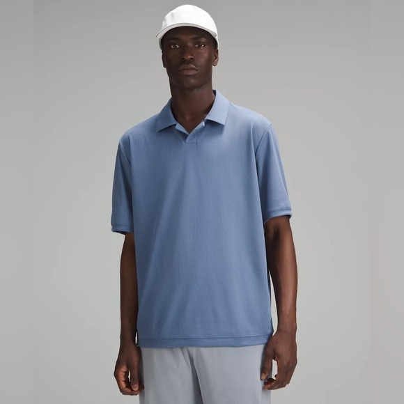 Lululemon Textured Mesh Short-Sleeve Polo Shirt - Picture 1 of 9